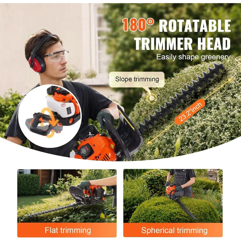 Gas Hedge Trimmer 26cc 23.2 Dual Sided Blade Lightweight