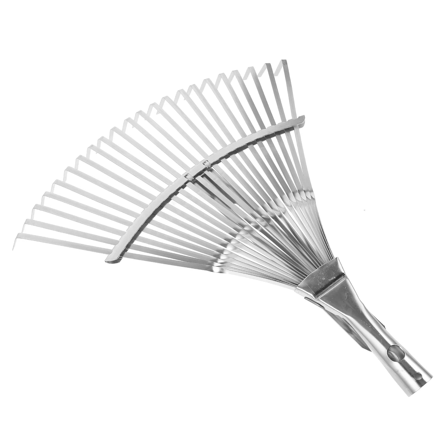 Stainless Steel Telescopic Handle Landscape Rake Carbon Grass Wire Wooden Gardening for Adjustable Remover Tool Leaves