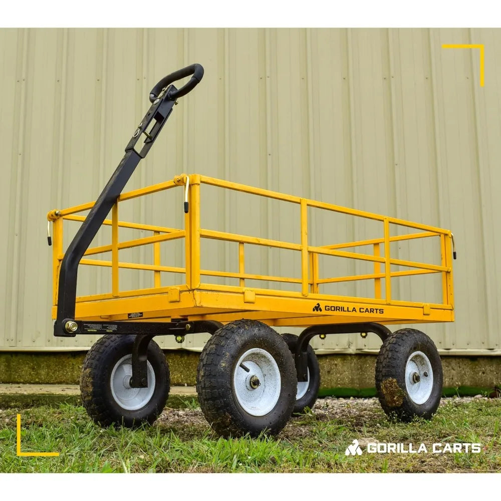 Heavy Duty Utility Cart All Terrain Wagon 1200 Lb Yellow