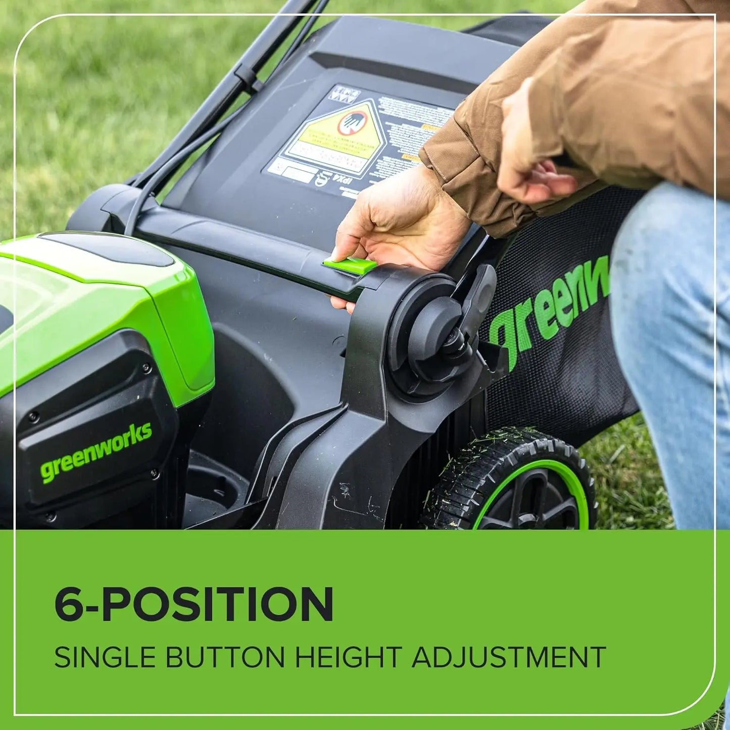 60V Cordless Lawn Mower 17 Deck 2 In 1 Mulching Bagging 4.0Ah 40 Min Runtime