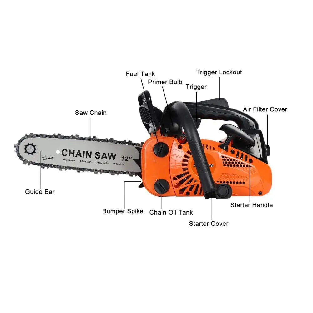 Two Stroke Portable Gas Chainsaw 25.4cc Handheld High Power