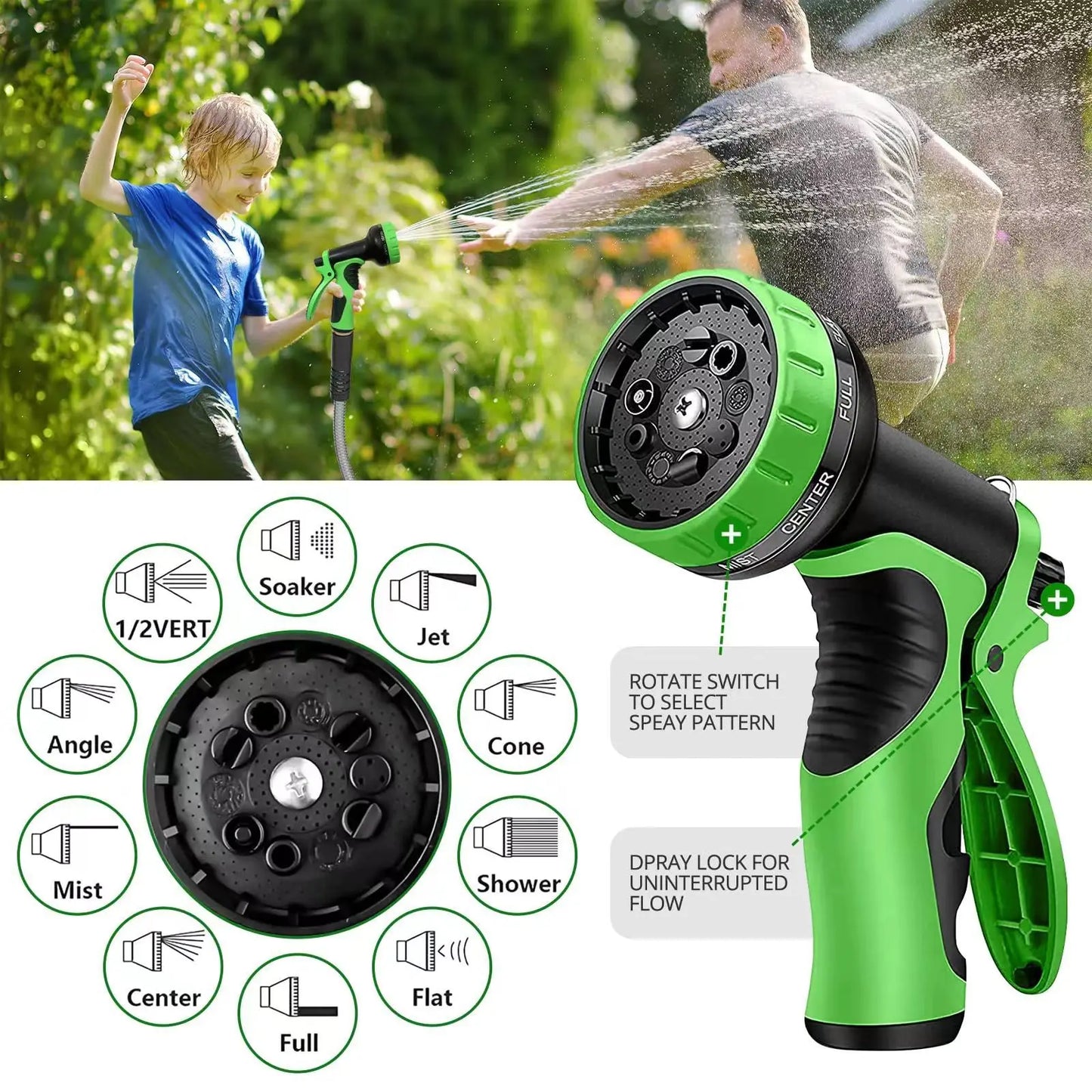 100FT 304 Stainless Steel Heavy Duty Garden Hose with Nozzles Flexible Never Kink and Tangle