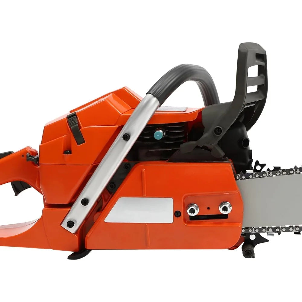 Gas Chainsaw with 24 Inch Guide Bar 2 Stroke 65cc Gasoline Power Chain Saw with Handle and Fuel Tanks
