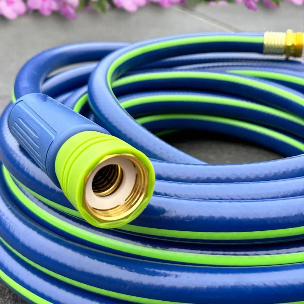 Heavy Duty Garden Hose 50ft 5/8 Inch Flexible Water Hose With Leak Resistant Couplings All Weather Flexibility Durable Outdoor Hose