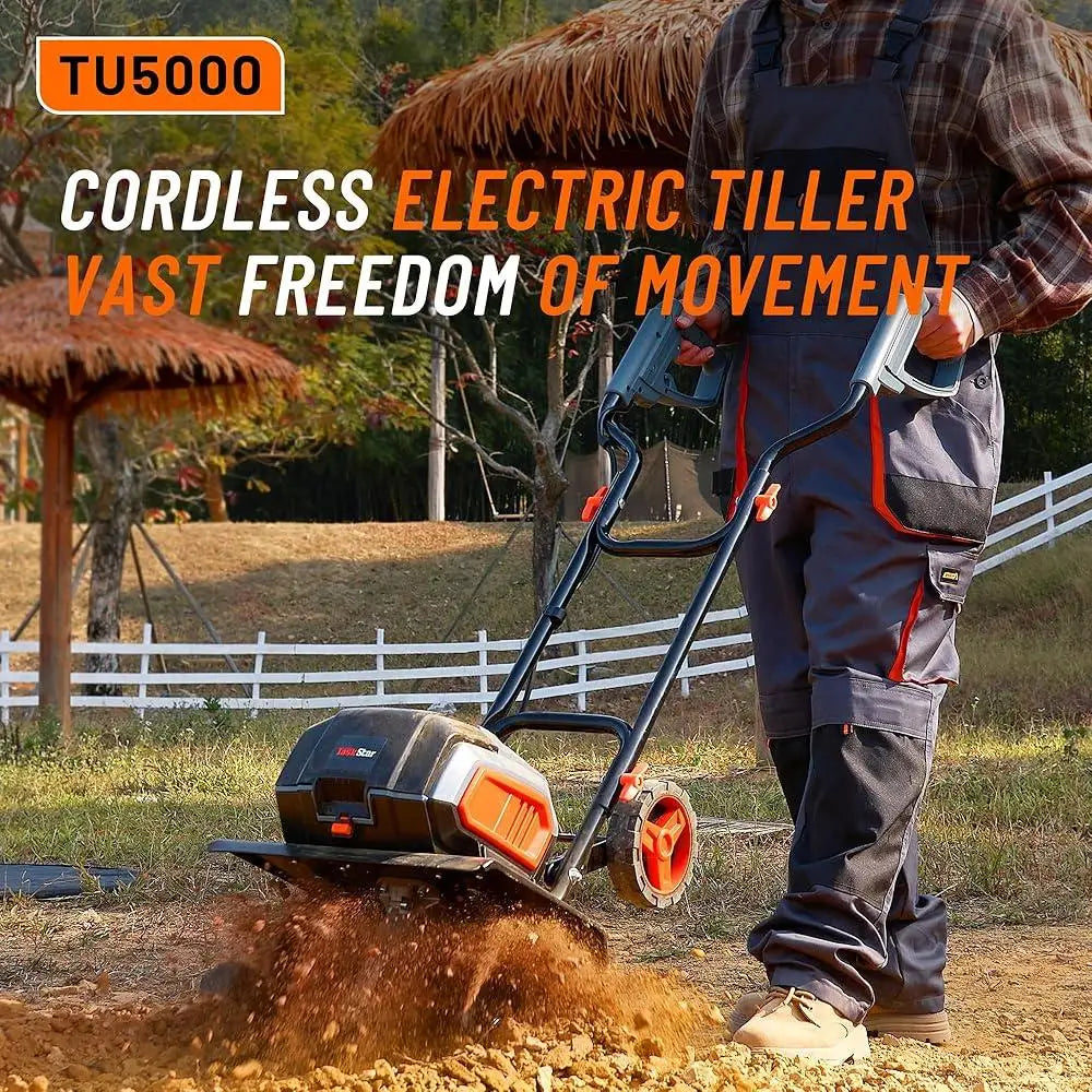 Cordless Electric Tiller 40V Cultivator 14 Inch Rototiller
