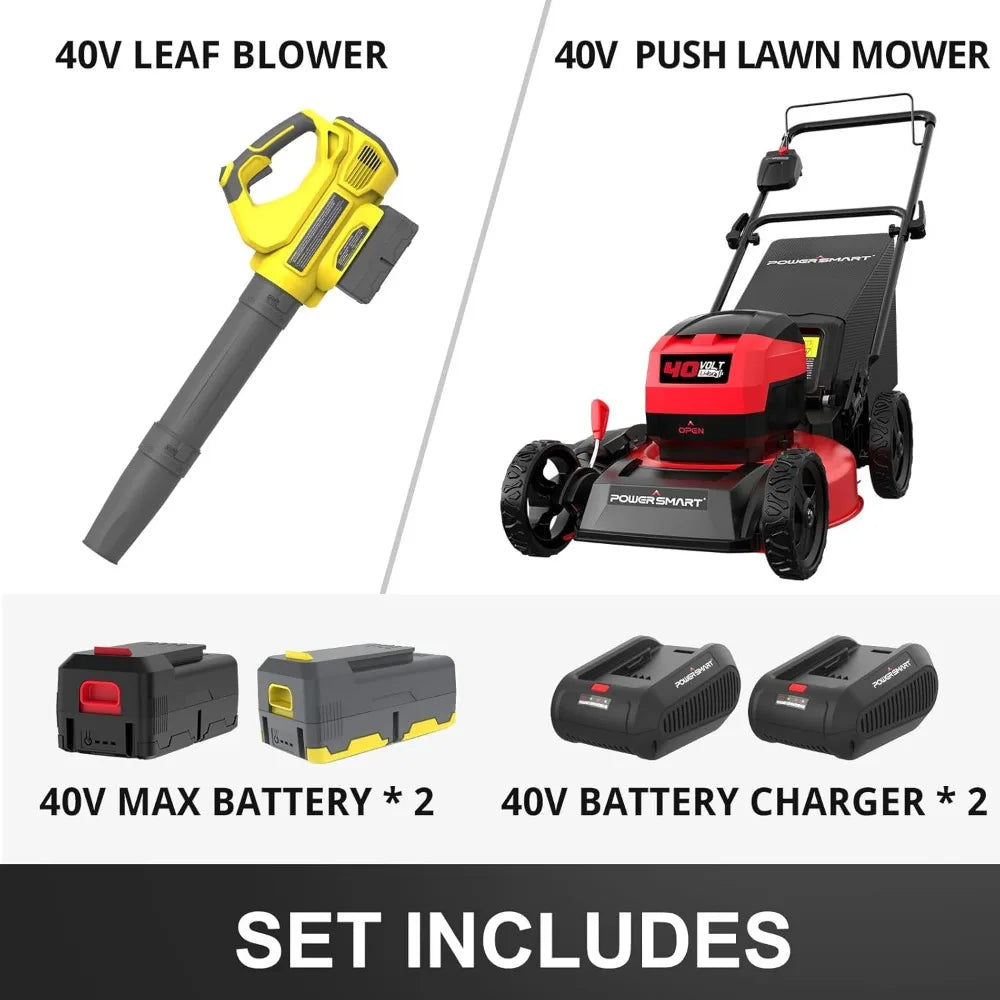 40V Cordless Lawn Mower and Leaf Blower Combo Set