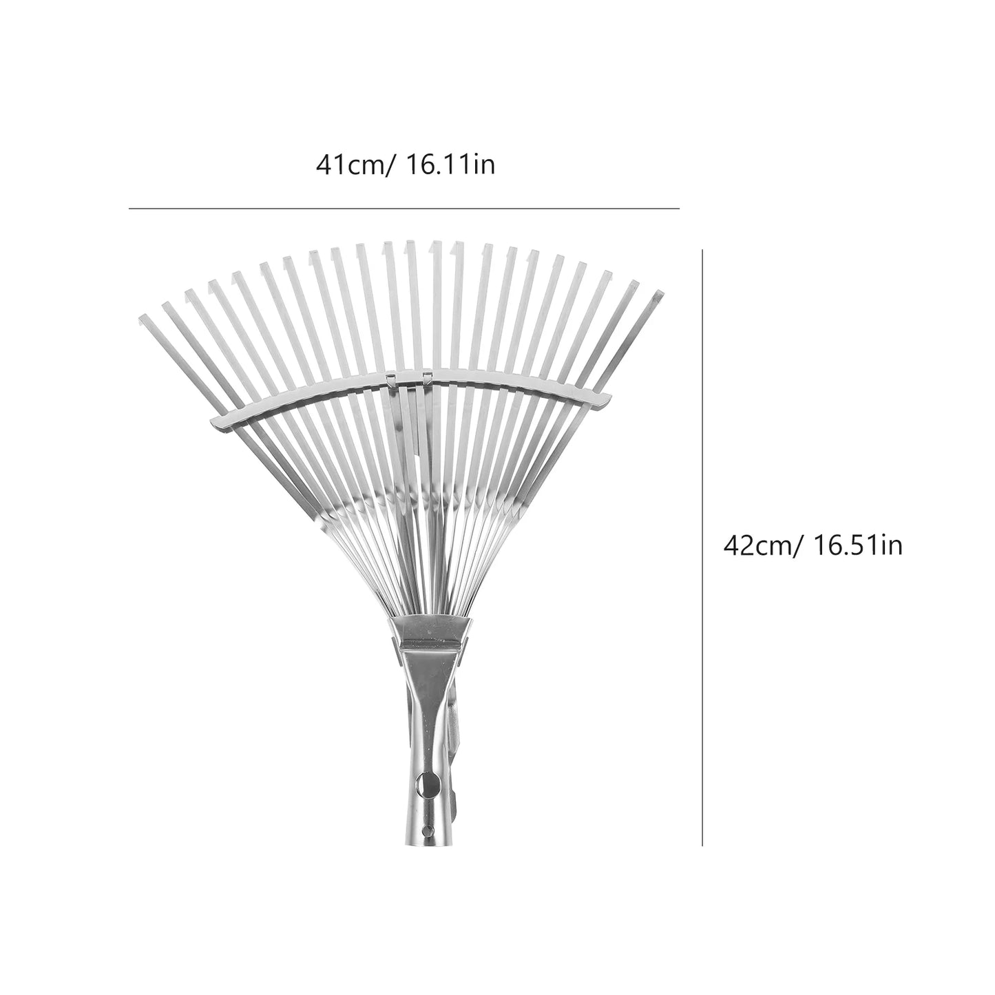Stainless Steel Telescopic Handle Landscape Rake Carbon Grass Wire Wooden Gardening for Adjustable Remover Tool Leaves