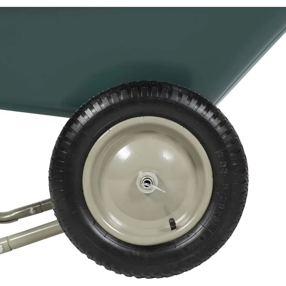 Rolling Heavy Duty Polyurethane Wheelbarrow With 2 Tires