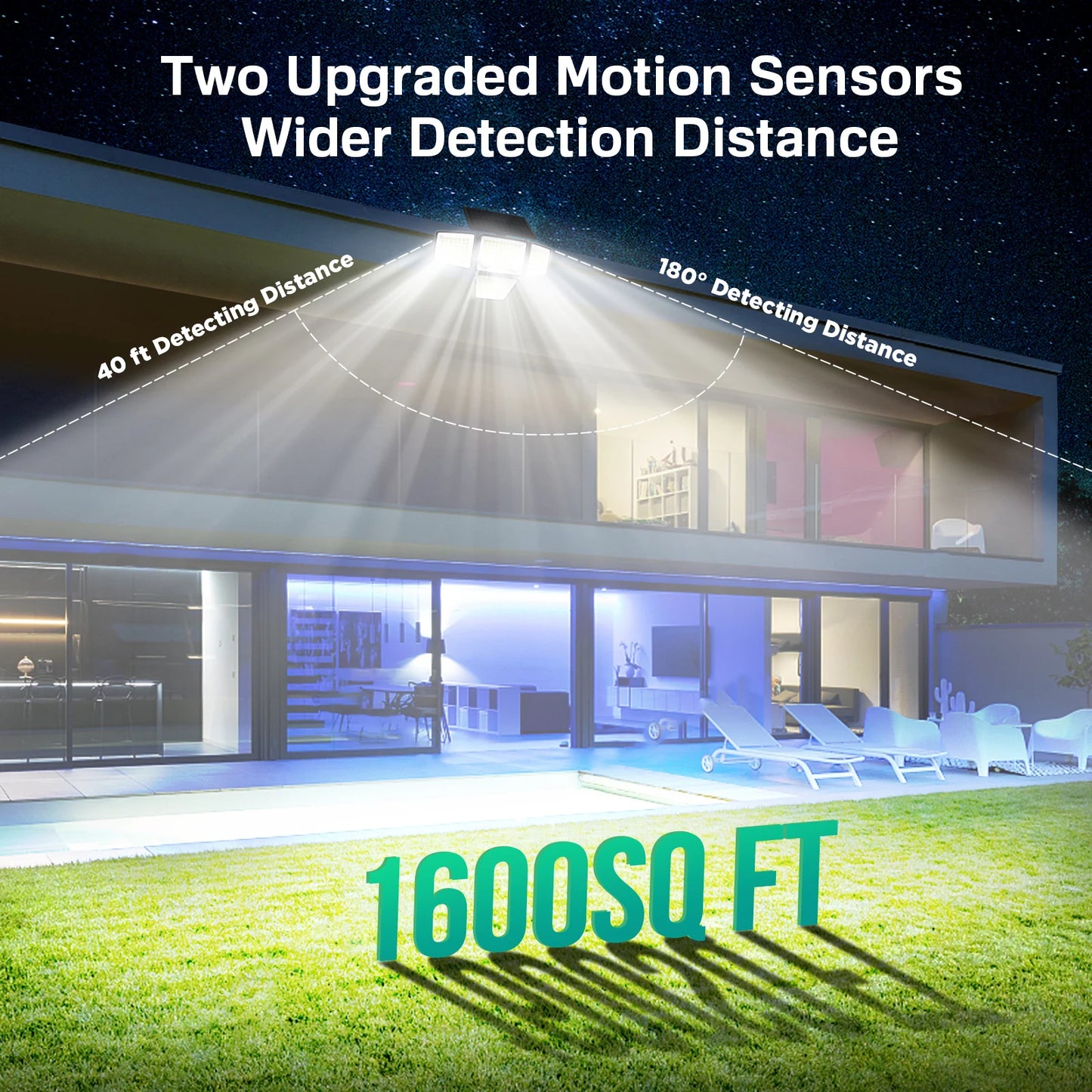 Solar Outdoor Lights 3000LM 188 LED Motion Sensor Flood Security Lights for Backyard Patio