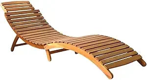 Sun Loungers with Cushions Modern Style Cream White Solid Acacia Hardwood Foldable and Portable Ideal for Garden Outdoor Use