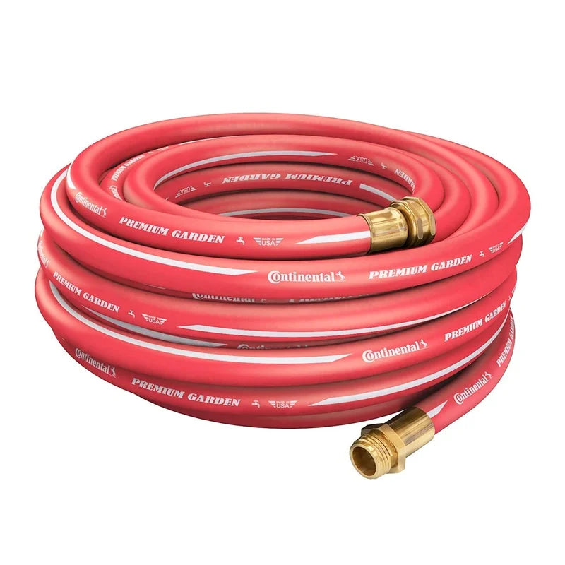 Premium Heavy Duty Rubber Hot Water Garden Hose 5/8 Inch x 50 Feet Abrasion Resistant Kink Free Brass Fittings High Pressure