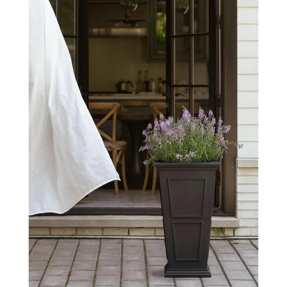 Tall Plastic Planter for Outdoor Use - Crack Resistant Design