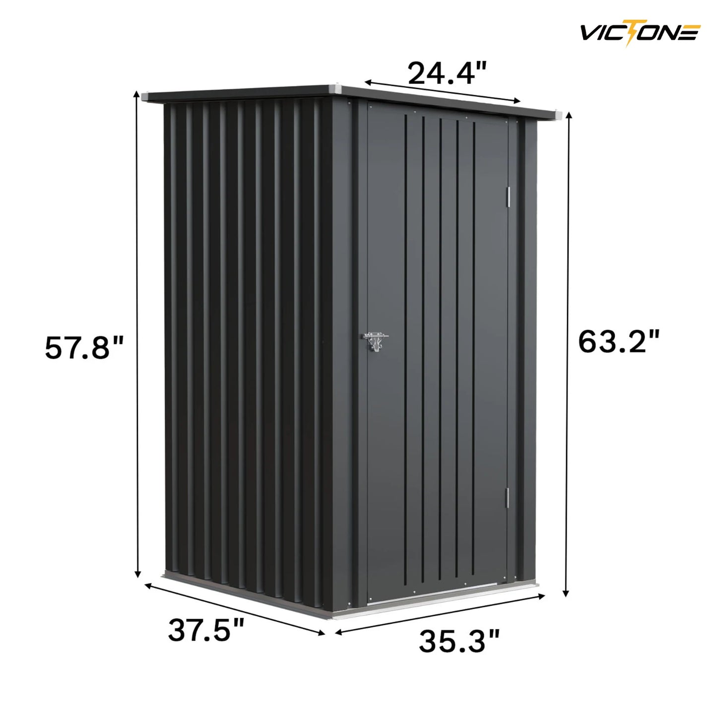 Victone 3x3 Compact Outdoor Tool Storage Shed Black