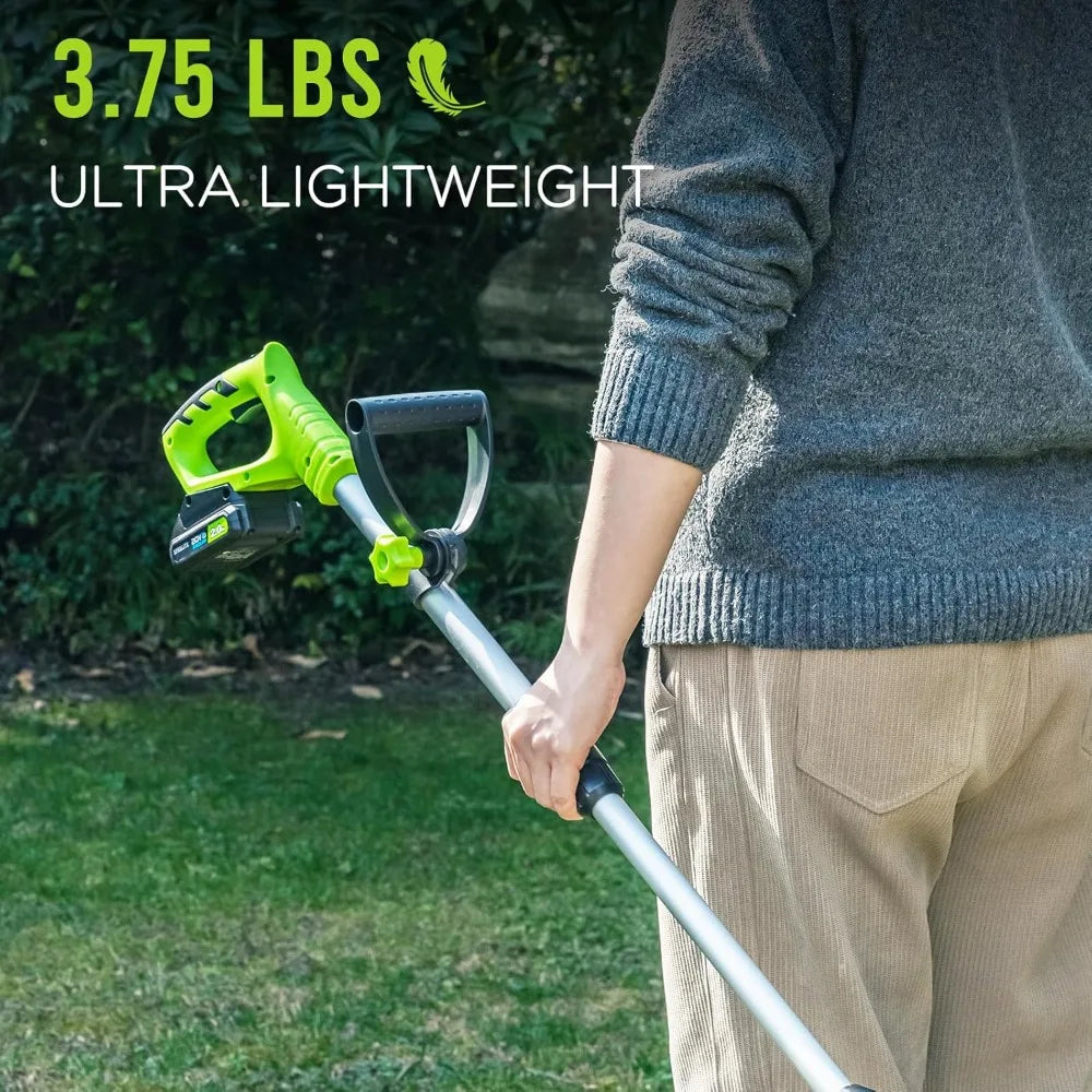 Cordless Lawn Mower 13.2 inch & String Trimmer Cordless 12-Inch Combo, 21V 4.0Ah & 2.0Ah Batteries, Charger Included – for Lawn
