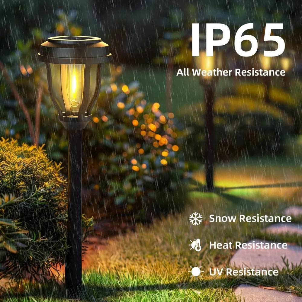 12 Pack Solar Lights Outdoor, Solar Pathway Lights Auto On/Off Waterproof Garden Landscape Lighting for Path, Yard