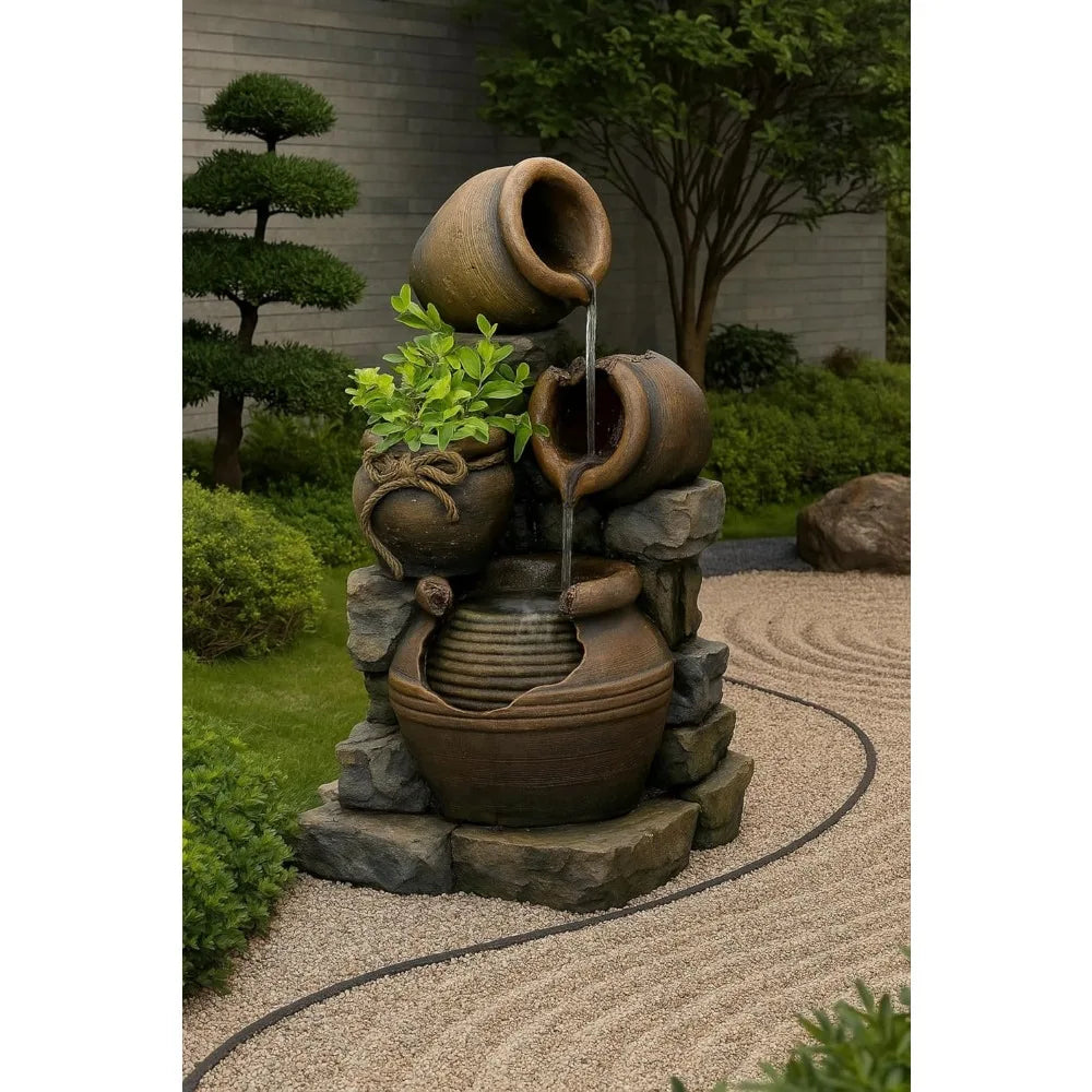 Jeco FCL055 Outdoor Multi Tiered Water Fountain Multicolor