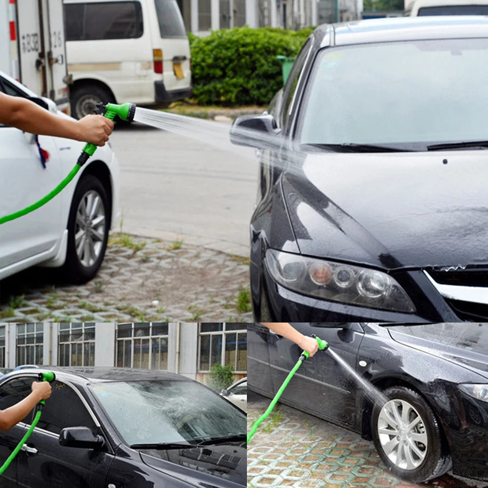 Garden Hose Pipe Expandable Magic Hose with 7 Patterns Water Gun Foam Pot Flexible Reels Car Wash Gun Sprayer