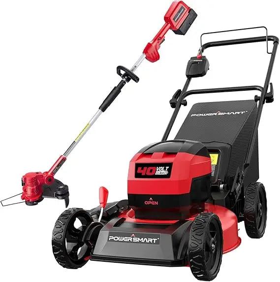 40V 17 Inch Cordless Lawn Mower And 13 Inch Trimmer Edger