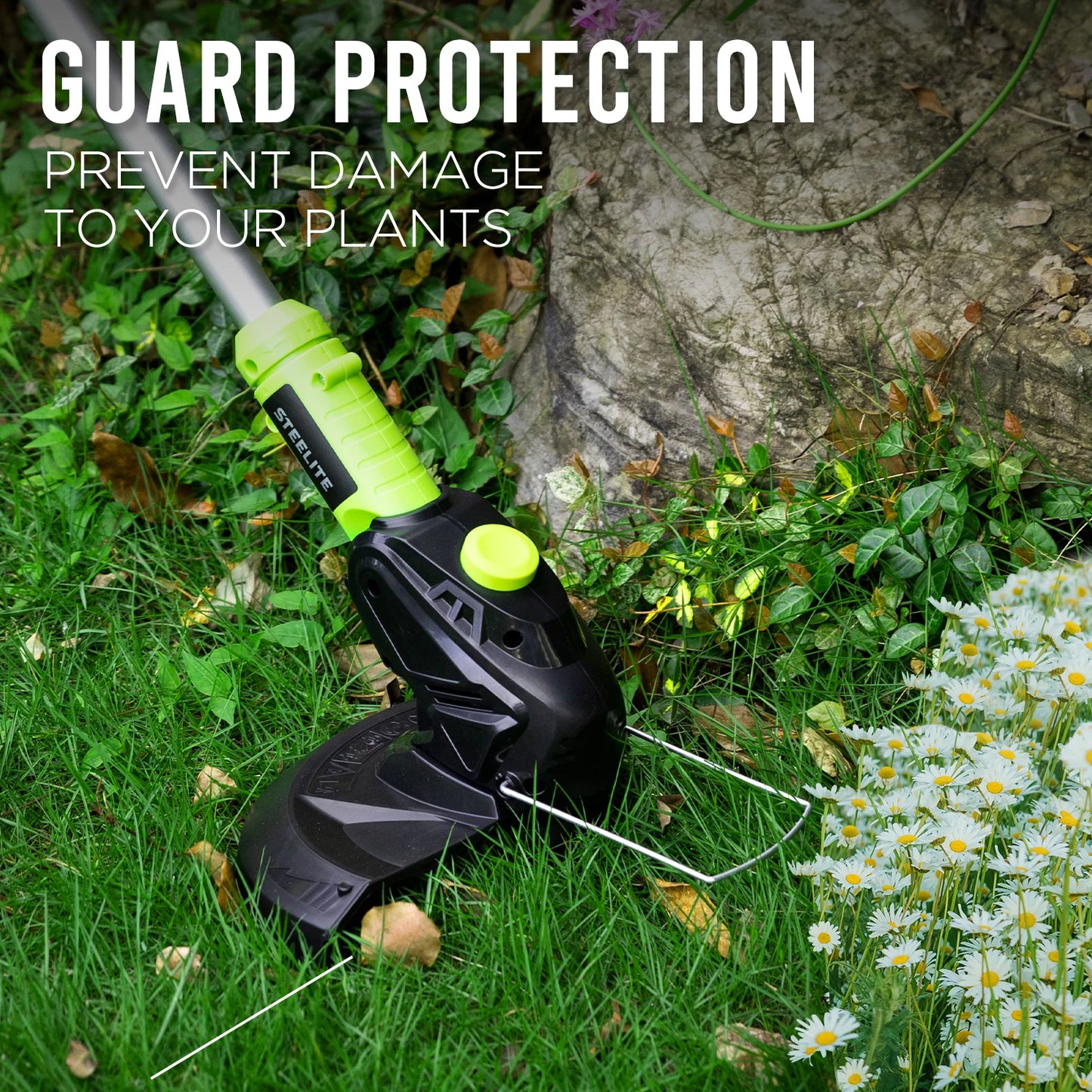 21V Max Cordless String Trimmer with Bump Feed, 2.0Ah Batt, Battery Powered Weed Wacker & Lightweight Grass Trimmer