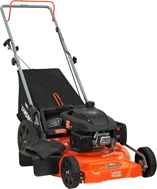21 In 170cc Gas Walk Behind Lawn Mower 3 In 1 Rear Wheels