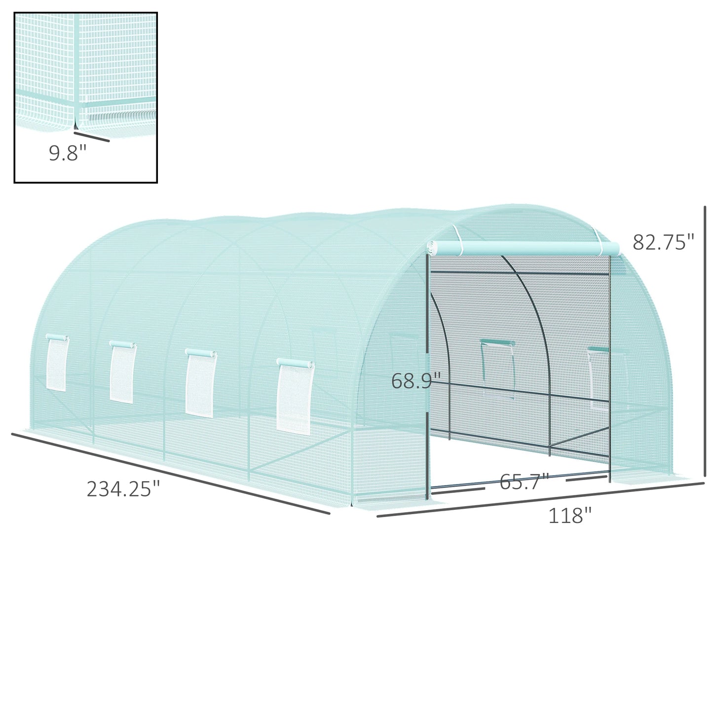 Outsunny Heavy Duty Walk In Greenhouse 20x10x7 Feet