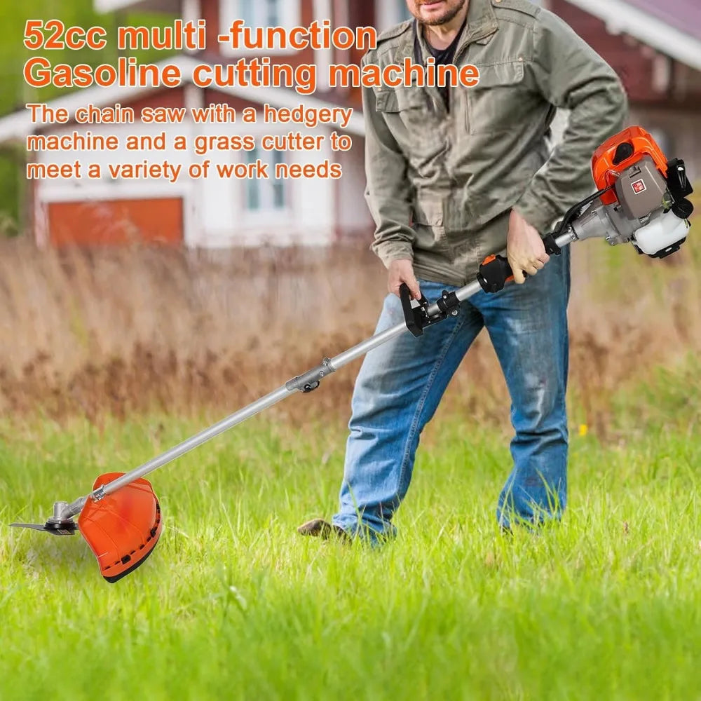 Powerful 52cc 5 In 1 Multi Tool Trimmer Hedge Cutter