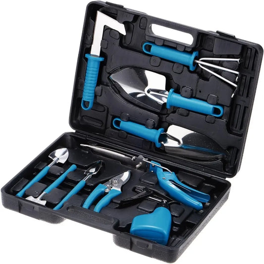 Garden Tool Set 10 Pieces Shovels Rake Scissor Sprayer Kit