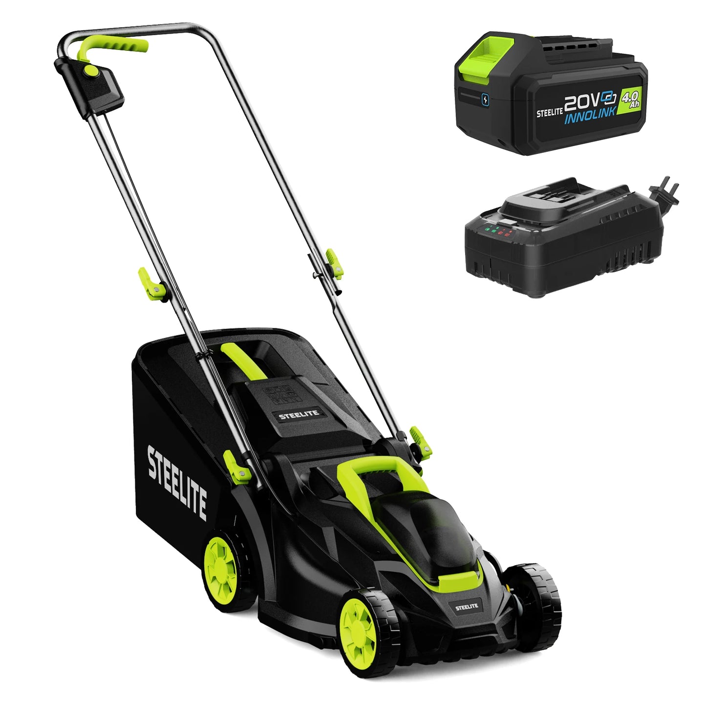 Deli 13 Inch Cordless Brushless Electric Lawn Mower 21V 4Ah