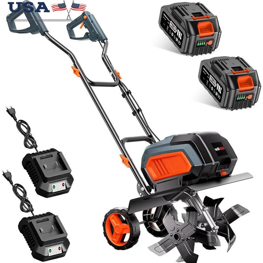 Cordless Electric Tiller 40V Cultivator 14 Inch Rototiller