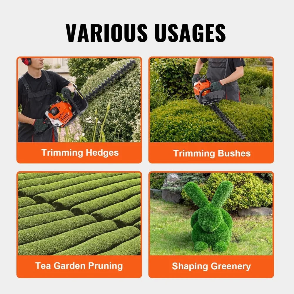 Gas Hedge Trimmer 26cc 23.2 Dual Sided Blade Lightweight