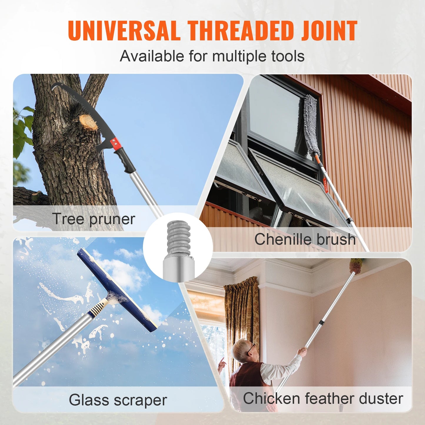 SucceBuy Telescopic Pole Saw Tree Pruner Aluminum Handle