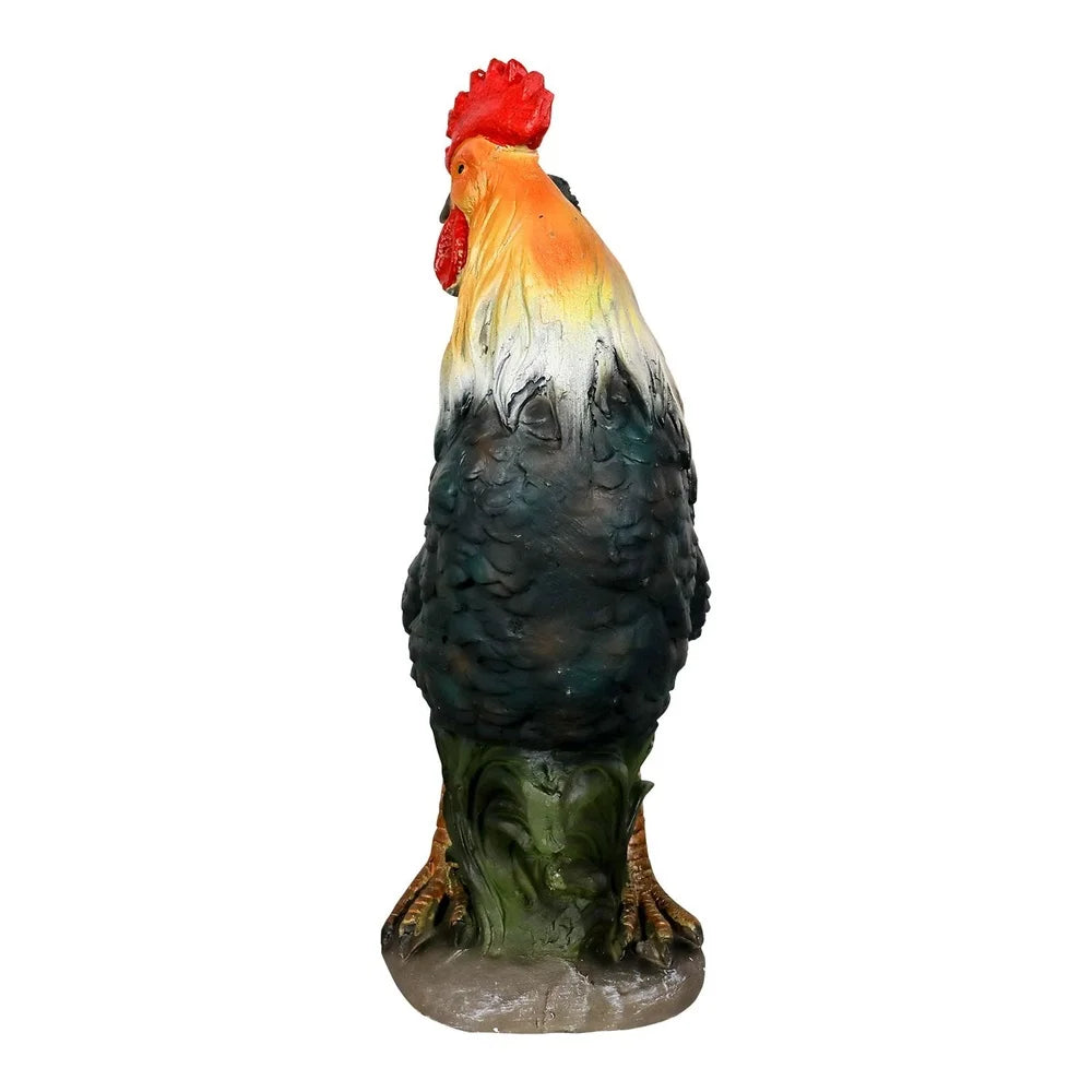 Concrete Rooster Sculpture Garden Decor Backyard Patio GFRC