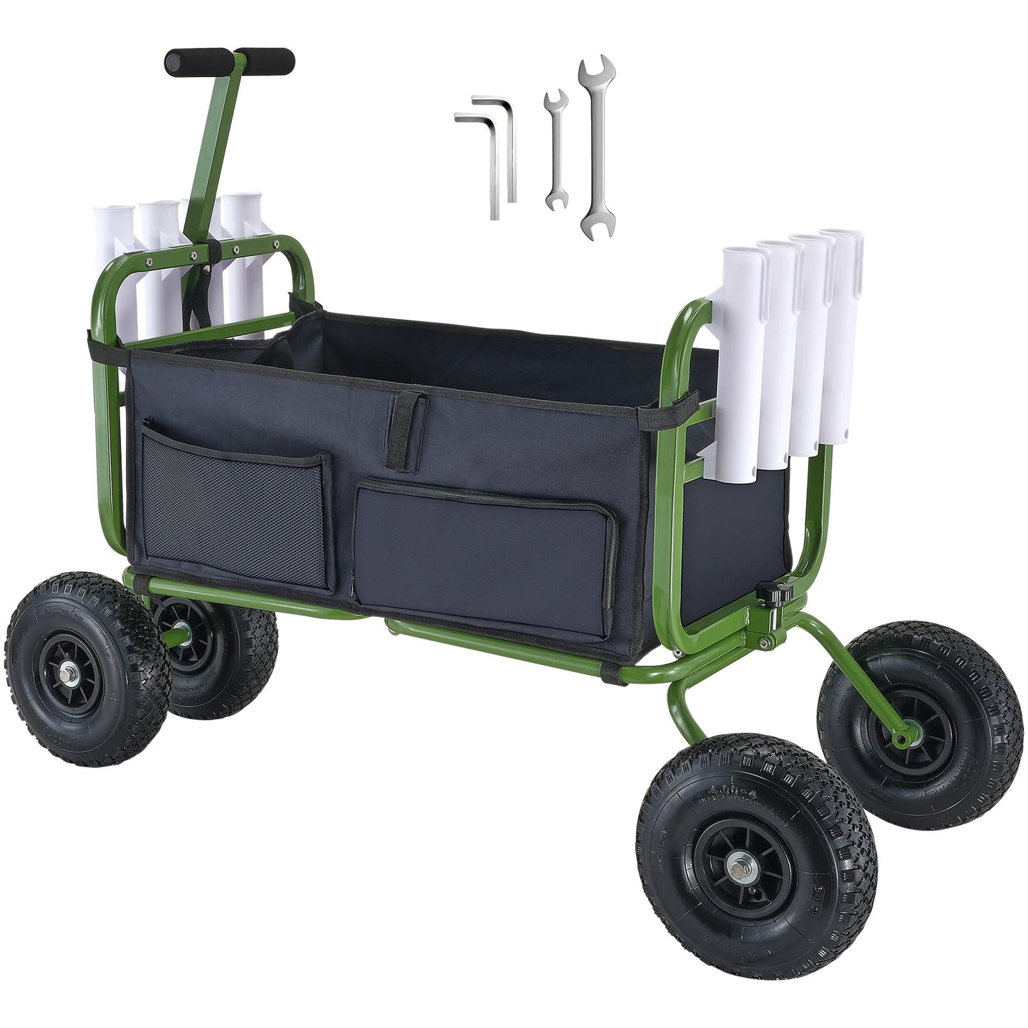 SucceBuy 300lb Beach Fishing Cart Foldable Wagon 4 Wheels
