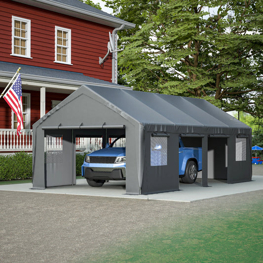 LZBEITM 13x25 Heavy Duty Carport With Ventilated Windows