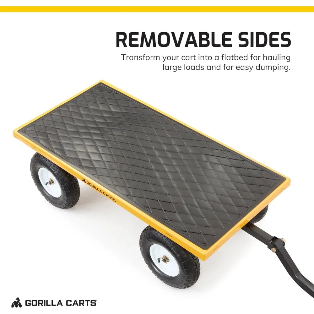 Heavy Duty Utility Cart All Terrain Wagon 1200 Lb Yellow