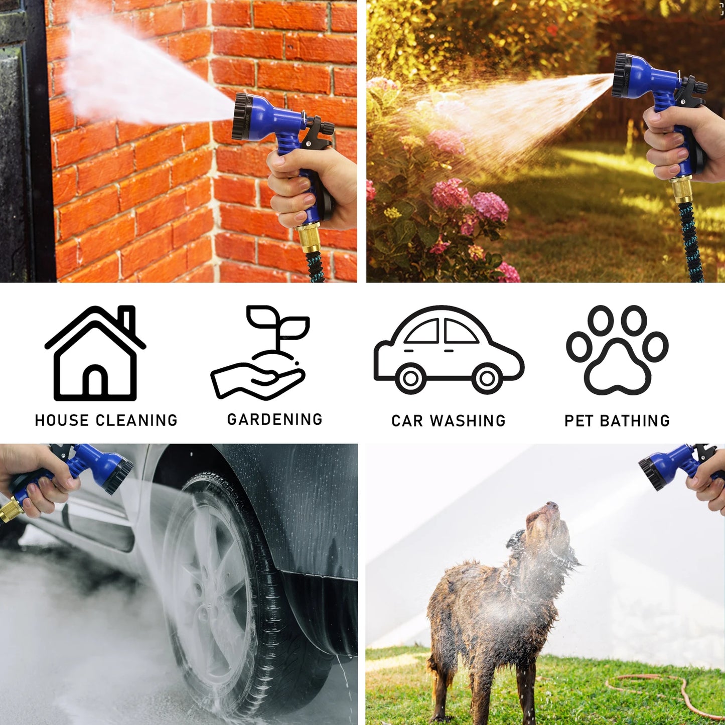 GardenJoy Expandable Garden Hose 3/4 Inch x 50 Feet with 7 Function Spray Nozzle Magic Hose