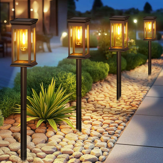 Solar Path Lights 12 Pack Warm White 2700K Garden Walkway