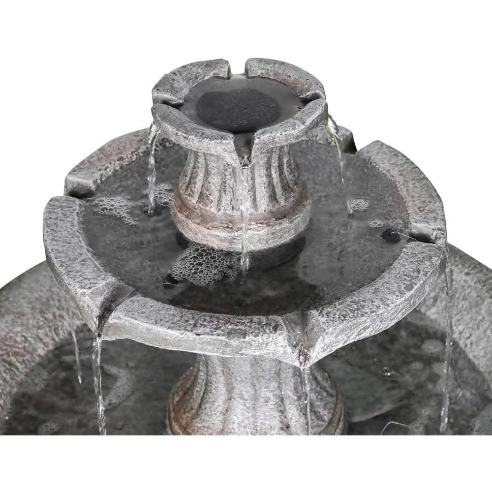 Two Tier Outdoor Water Fountain Marble Finish Garden Decor