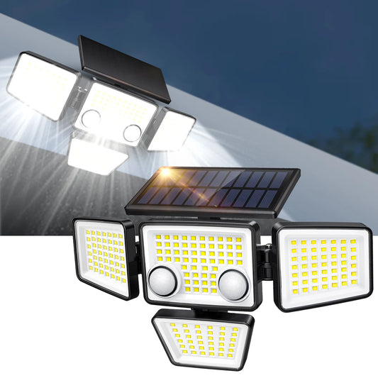 Solar Outdoor Lights 3000LM 188 LED Motion Sensor Flood Security Lights for Backyard Patio