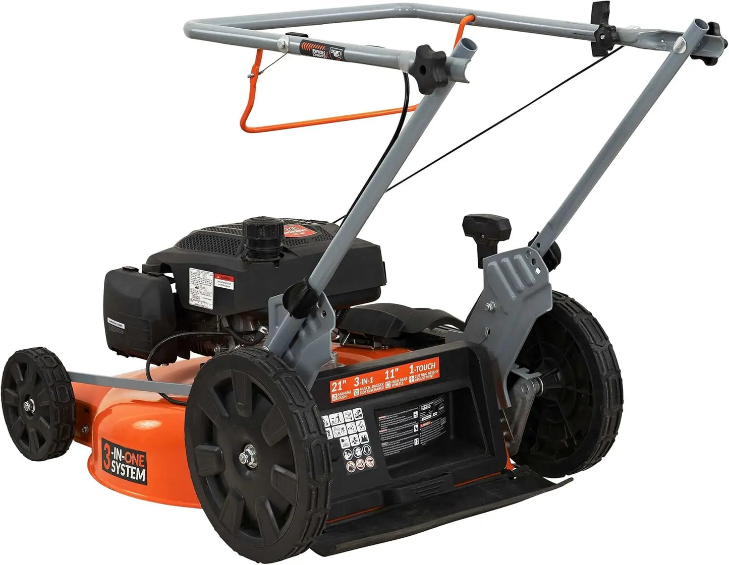 21 In 170cc Gas Walk Behind Lawn Mower 3 In 1 Rear Wheels