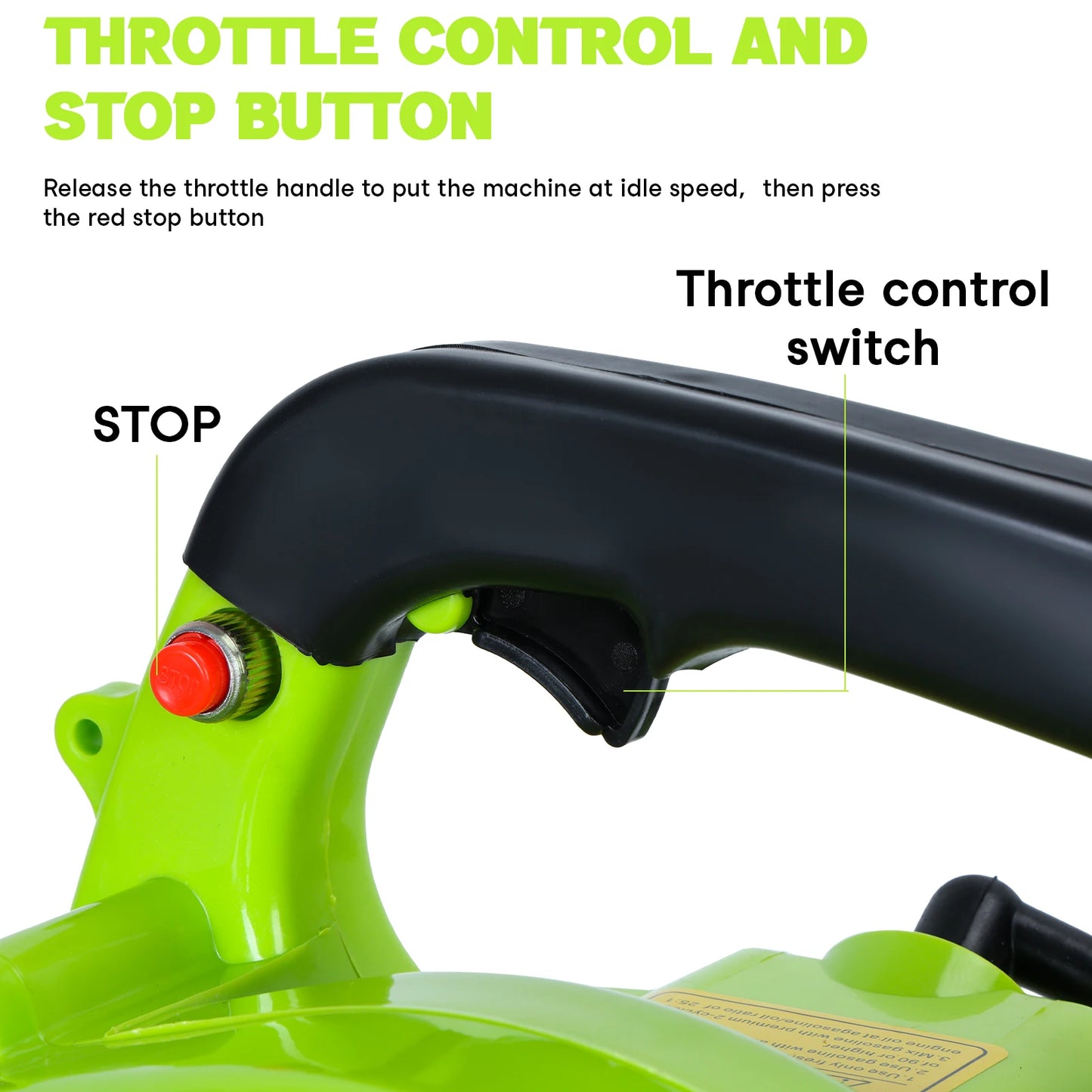 26cc Gas Powered Handheld Leaf Blower 380 CFM For Lawn Care