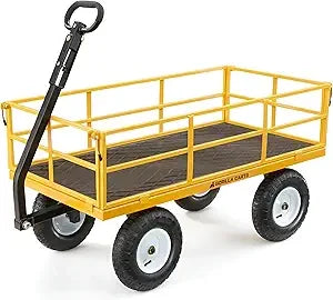 Heavy Duty Utility Cart All Terrain Wagon 1200 Lb Yellow