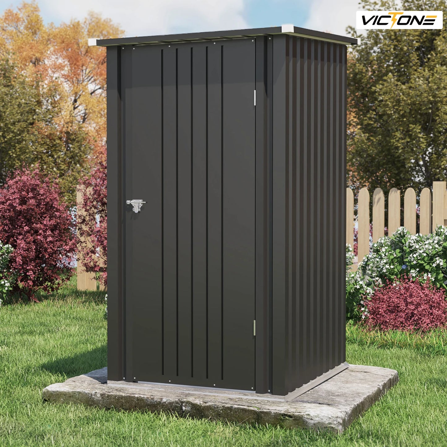 Victone 3x3 Compact Outdoor Tool Storage Shed Black