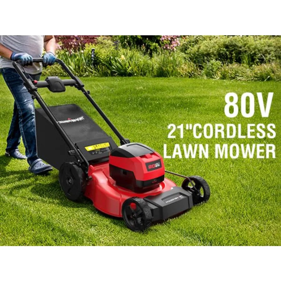 80V Max 21 Inch Cordless Lawn Mower 3 in 1 Brushless Electric Mower PS76821