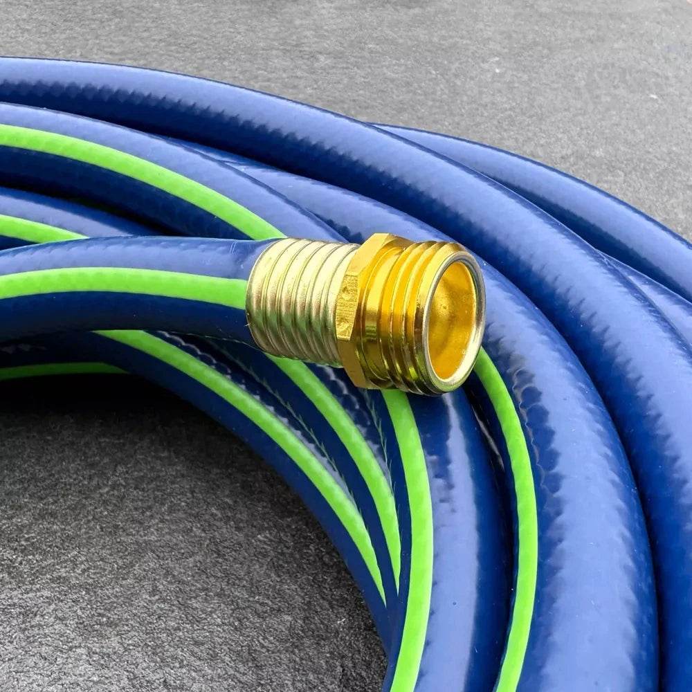 Heavy Duty Garden Hose 50ft 5/8 Inch Flexible Water Hose With Leak Resistant Couplings All Weather Flexibility Durable Outdoor Hose