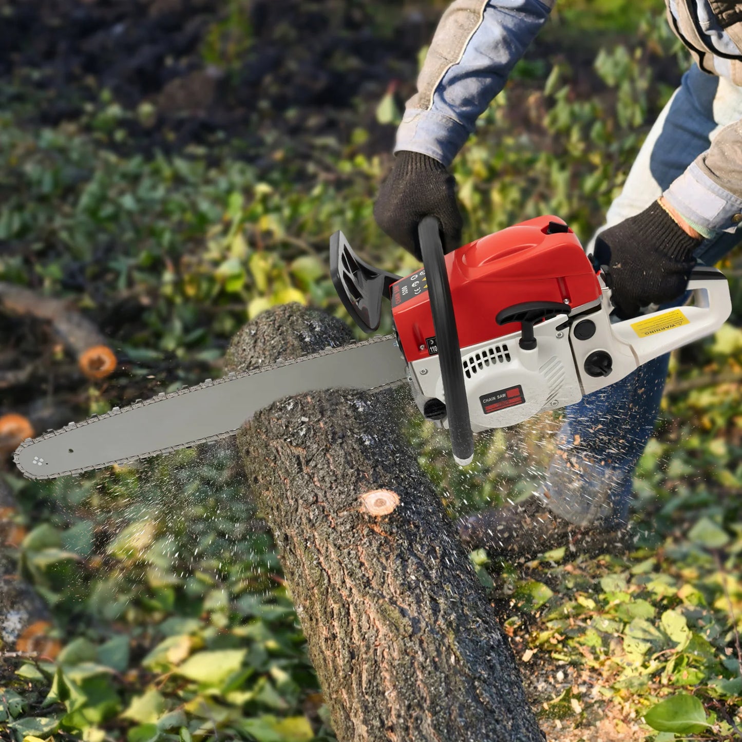 22 Inch 52cc Gas Chainsaw 2000W 7500RPM 2 Stroke Gas Powered