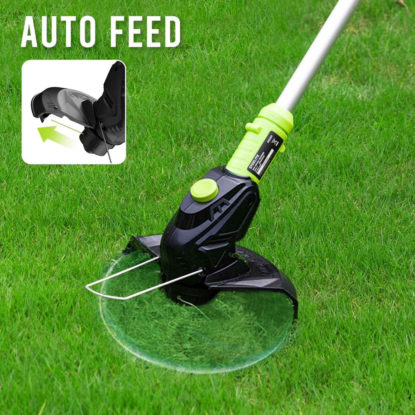 21V Max Cordless String Trimmer with Bump Feed, 2.0Ah Batt, Battery Powered Weed Wacker & Lightweight Grass Trimmer