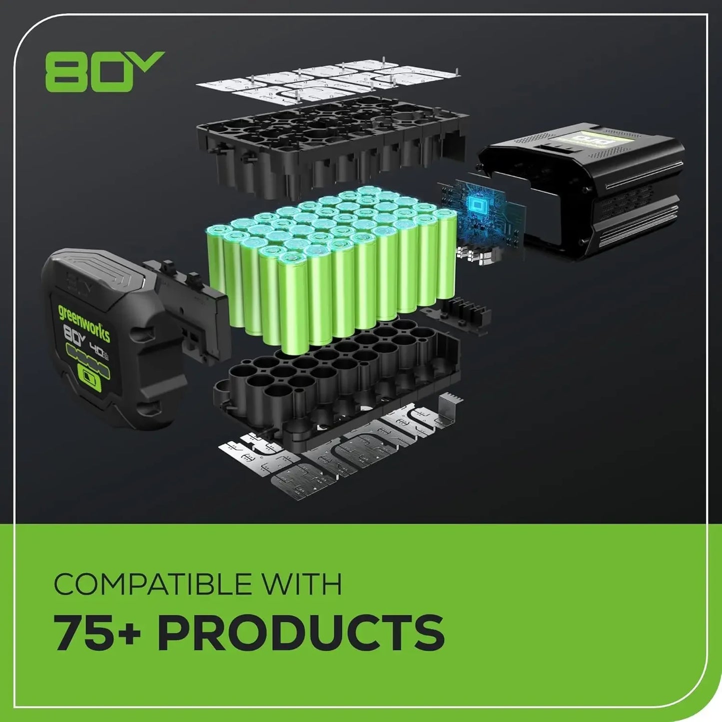 XMSJ 80V 21 Inch Brushless Cordless Mower Battery Included