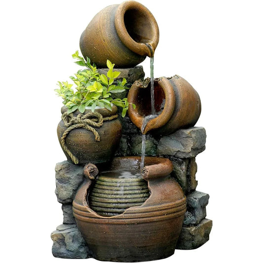 Jeco FCL055 Outdoor Multi Tiered Water Fountain Multicolor