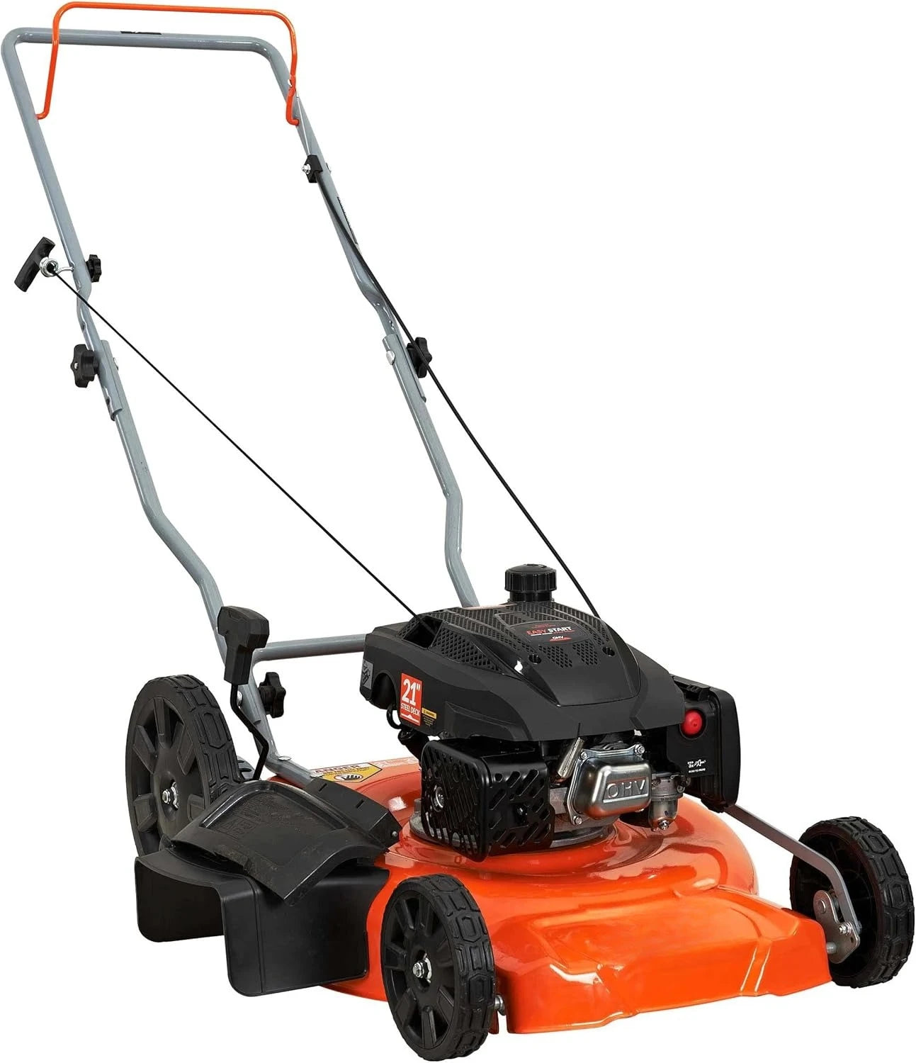 21 Gas Walk Behind Lawn Mower 2 In 1 170cc High Rear Wheels